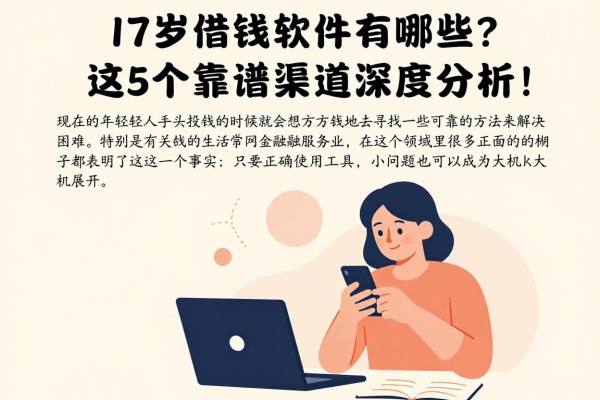 17岁借钱软件有哪些？这5个靠谱渠道深度分析！