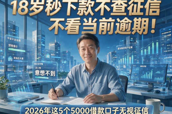 18岁秒下款不查征信不看当前逾期!2026年这5个3000借款口子无视征信,意想不到