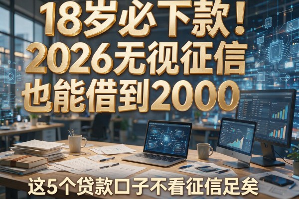 18岁必下款!2026无视征信也能借到2000,这5个贷款口子不看征信足矣