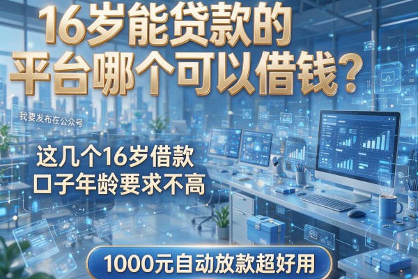 16岁能贷款的平台哪个可以借钱？这几个16岁借款口子年龄要求不高，1000元自动放款超好用！