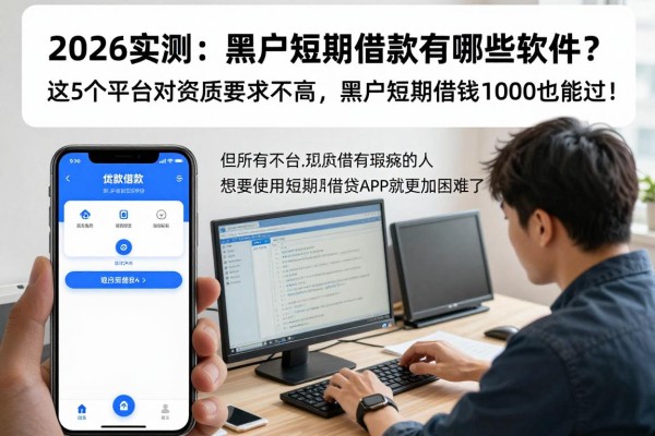 2026实测:黑户短期借款有哪些软件?这5个平台对资质要求不高,黑户短期借钱1000也能过!