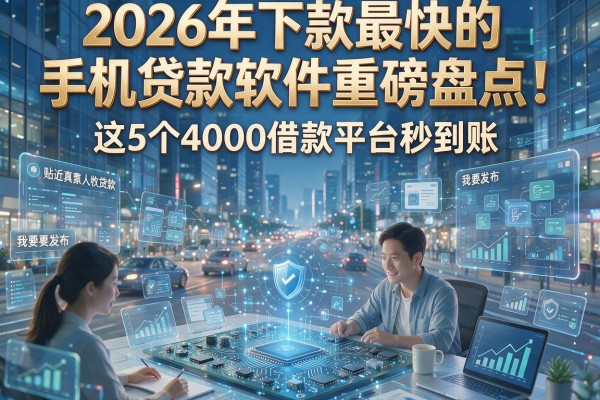 2026年下款最快的手机贷款软件重磅盘点!这5个4000借款平台秒到账