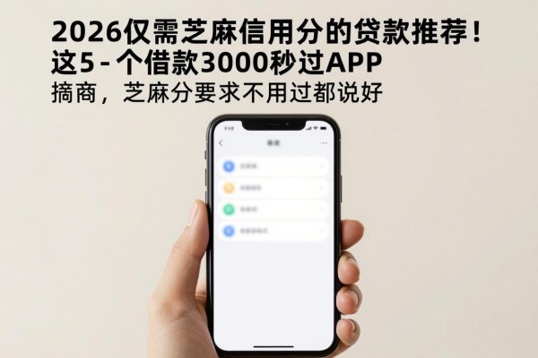 2026仅需芝麻信用分的贷款推荐！这5个借款3000秒过APP，芝麻分要求不高用过都说好