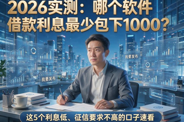 2026实测:哪个软件借款利息最少包下1000?这5个利息低、征信要求不高的口子速看