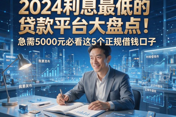 2024利息最低的贷款平台大盘点!急需5000元必看这5个正规借钱口子