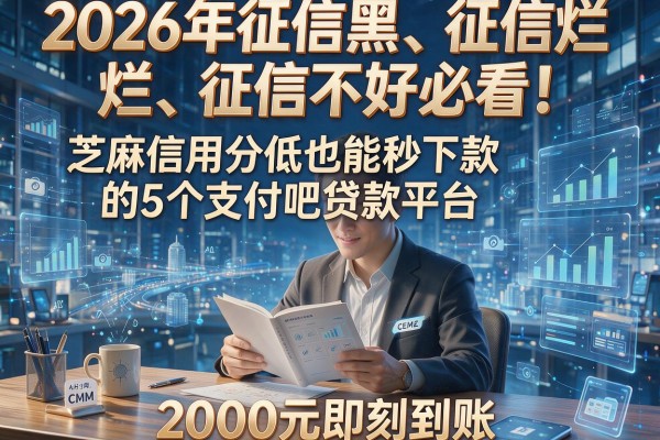 2026年征信黑、征信烂、征信不好必看!芝麻信用分低也能秒下款的5个支付吧贷款平台,2000元即刻到账!