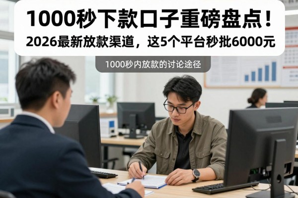 1000秒下款口子重磅盘点！2026最新放款渠道，这5个平台秒批6000元