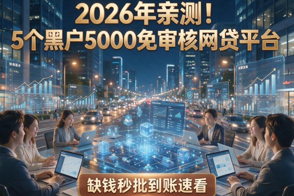 2026年亲测!5个黑户5000免审核网贷平台,缺钱秒批到账速看