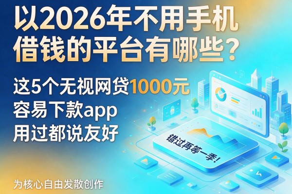 2026年不用手机借钱的平台有哪些？这5个无视网贷1000元容易下款app用过都说友好，错过再等一季！