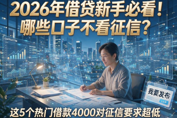 2026年借贷新手必看!哪些口子不看征信?这5个热门借款4000对征信要求超低