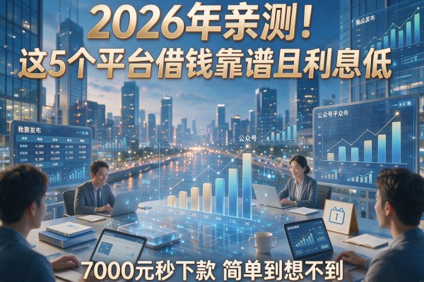 2026年亲测！这5个平台借钱靠谱且利息低，7000元秒下款简单到想不到