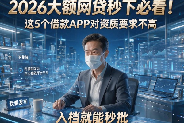2026大额网贷秒下必看!这5个借款APP对资质要求不高,入档就能秒批