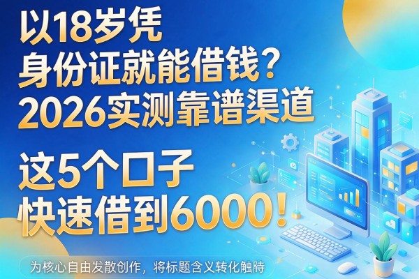 18岁凭身份证就能借钱？2026实测靠谱渠道，这5个口子快速借到6000！