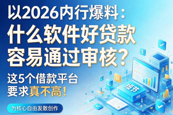 2026内行爆料:什么软件好贷款容易通过审核?这5个借款平台要求真不高!