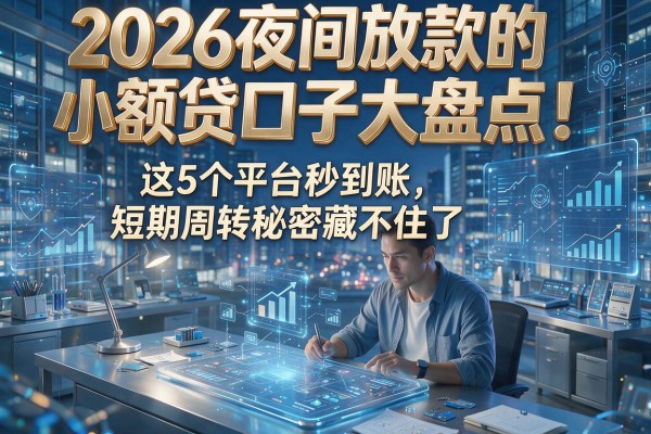 2026夜间放款的小额贷口子大盘点!这5个平台秒到账,短期周转秘密藏不住了