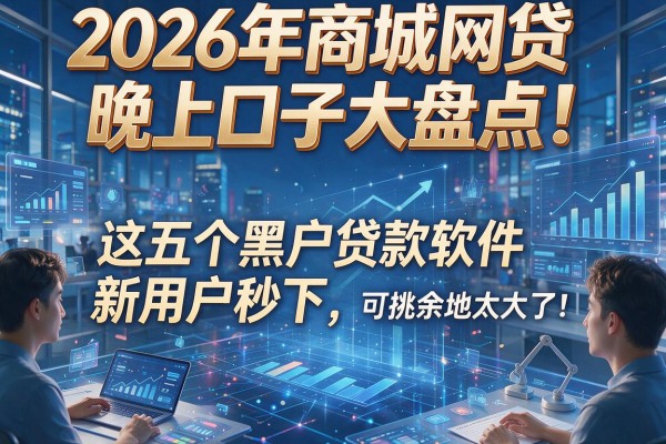 2026年商城网贷晚上口子大盘点!这五个黑户贷款软件新用户秒下,可挑余地太大了!