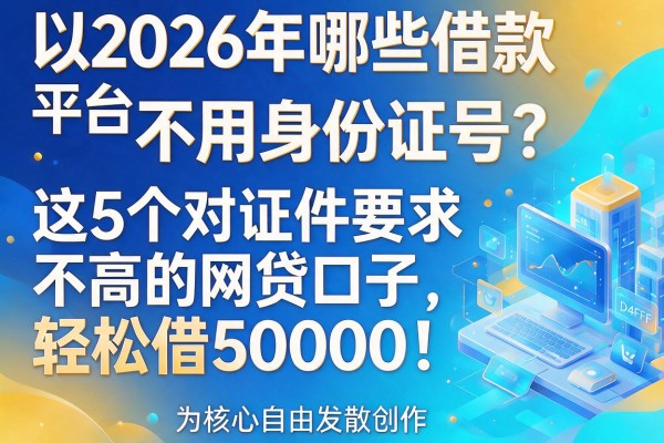 2026年哪些借款平台不用身份证号？这5个对证件要求不高的网贷口子，轻松借50000！