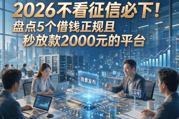 2026不看征信必下!盘点5个借钱正规且秒放款2000元的平台
