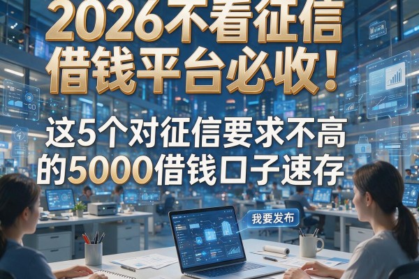 2026不看征信借钱平台必收！这5个对征信要求不高的5000借钱口子速存