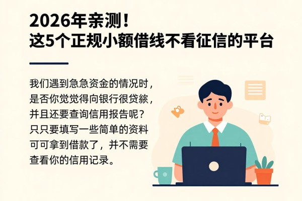 2026年亲测！这5个正规小额借钱不看征信的平台，短期缺钱必看