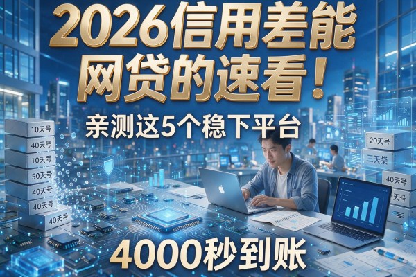 2026信用差能网贷的速看!亲测这5个稳下平台,4000秒到账