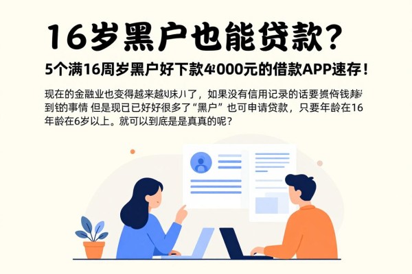 16岁黑户也能贷款?2026最新盘点:5个满16周岁黑户好下款4000元的借款APP速存!