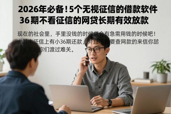 2026年必备!5个无视征信的借款软件,36期不看征信的网贷长期有效放款