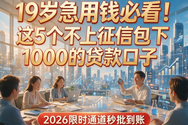 19岁急用钱必看!这5个不上征信包下1000的贷款口子,2026限时通道秒批到账