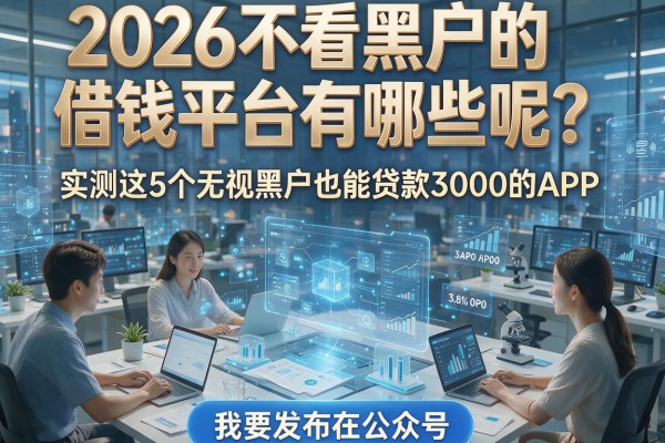 2026不看黑户的借钱平台有哪些呢?实测这5个无视黑户也能贷款3000的APP