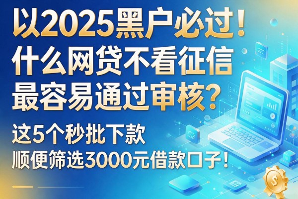 2025黑户必过!什么网贷不看征信最容易通过审核?这5个秒批下款,顺便筛选3000元借款口子!
