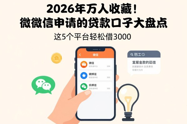 2026年万人收藏！用微信申请的贷款口子大盘点，这5个平台轻松借3000
