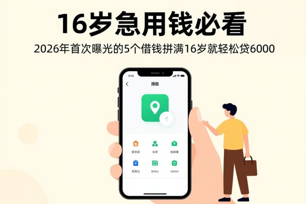 16岁急用钱必看!2026年首次曝光的5个借钱软件,满16岁就能轻松贷6000