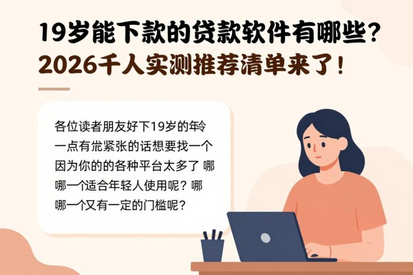 19岁能下款的贷款软件有哪些?2026千人实测推荐清单来了!