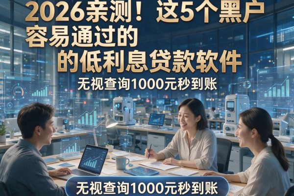 2026亲测！这5个黑户容易通过的低利息贷款软件，无视查询1000元秒到账
