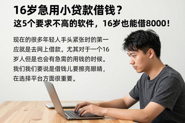 16岁急用小额贷款借钱?这5个要求不高的软件,16岁也能借8000!