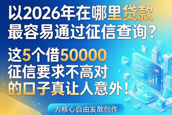 2026年在哪里贷款最容易通过征信查询？这5个借5000对征信要求不高的口子真让人意外！