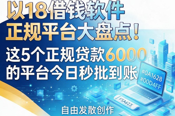 18借钱软件正规平台大盘点!这5个正规贷款6000的平台今日秒批到账