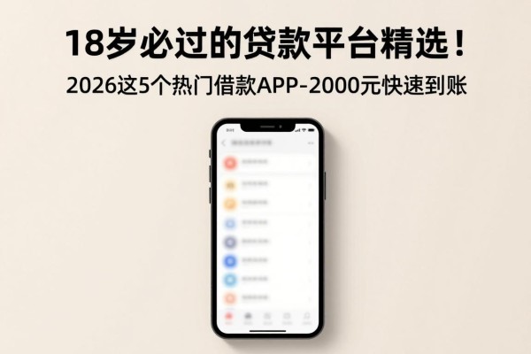 18岁必过的贷款平台精选!2026这5个热门借款APP,2000元快速到账