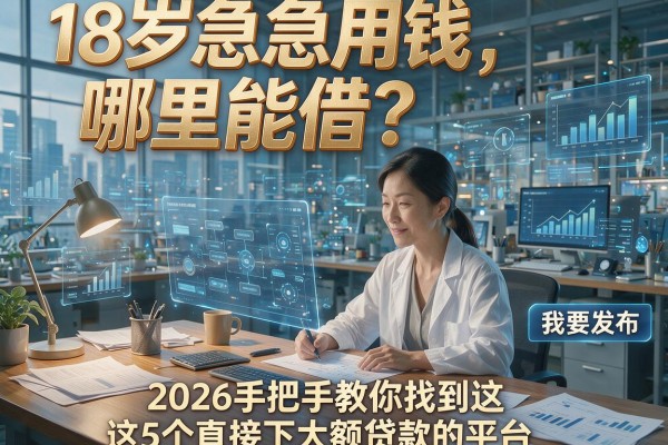 18岁急用钱哪里能借？2026手把手教你找到这5个直接下大额贷款的平台！