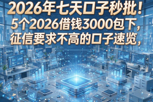 2026年七天口子秒批!5个2026借钱3000包下、征信要求不高的口子速览