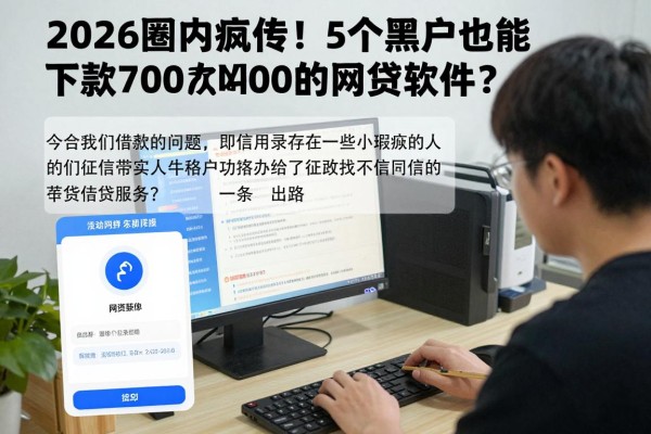 2026圈内疯传!5个黑户也能下款7000的网贷软件,黑户有没有黑户能下款的网贷软件?答案来了