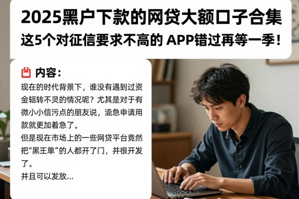 2025黑户下款的网贷大额口子合集，这5个对征信要求不高的借款APP错过再等一季！