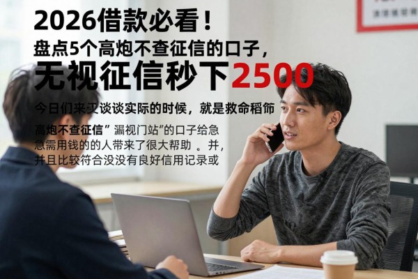 2026借款必看!盘点5个高炮不查征信的口子,无视征信秒下2500