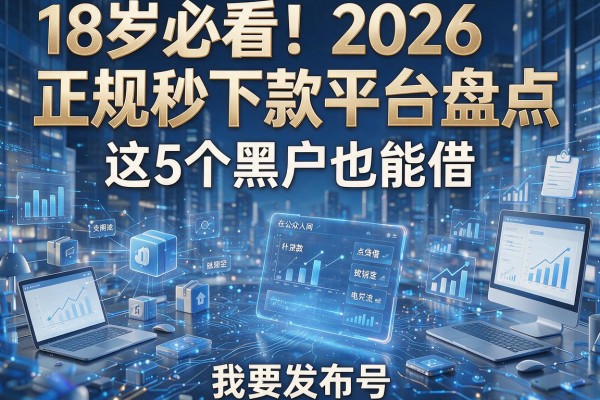 18岁必看!2026正规秒下款平台盘点,这5个黑户也能借
