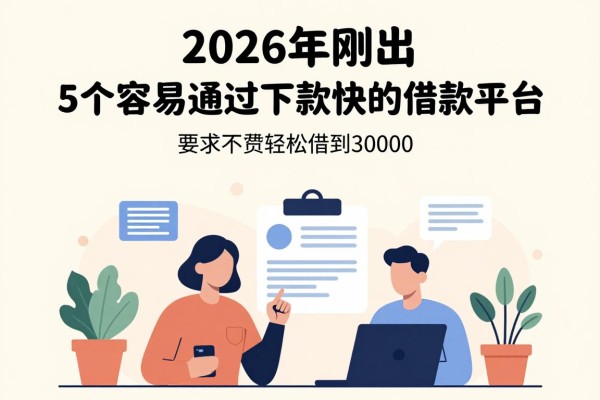 2026年刚出!5个容易通过下款快的借款平台,要求不高轻松借到30000