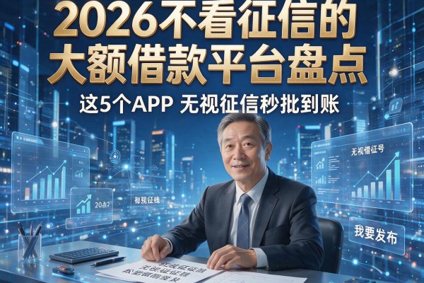 2026不看征信的大额借款平台盘点，这5个APP无视征信秒批到账