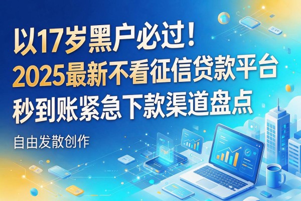 17岁黑户必过!2025最新不看征信贷款平台,秒到账紧急下款渠道盘点