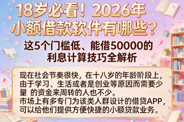 18岁必看!2026年小额借款软件有哪些?这5个门槛低、能借50000的利息计算技巧全解析
