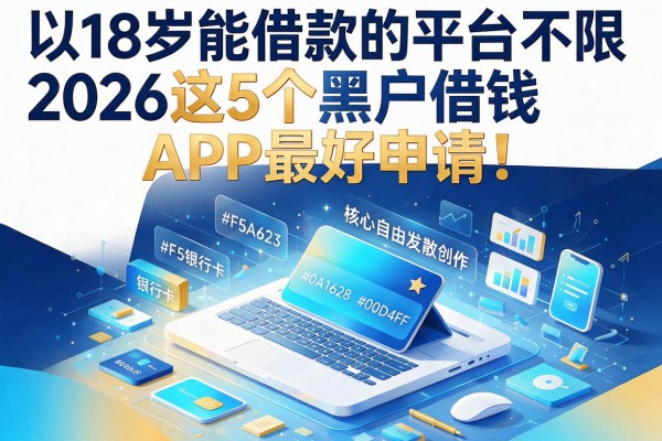 18岁能借款的平台不限银行卡,2026这5个黑户借钱APP最好申请!
