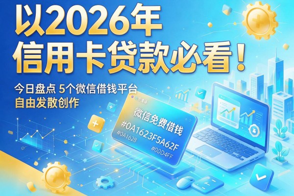 2026年信用卡贷款必看!今日盘点5个微信免费借钱平台